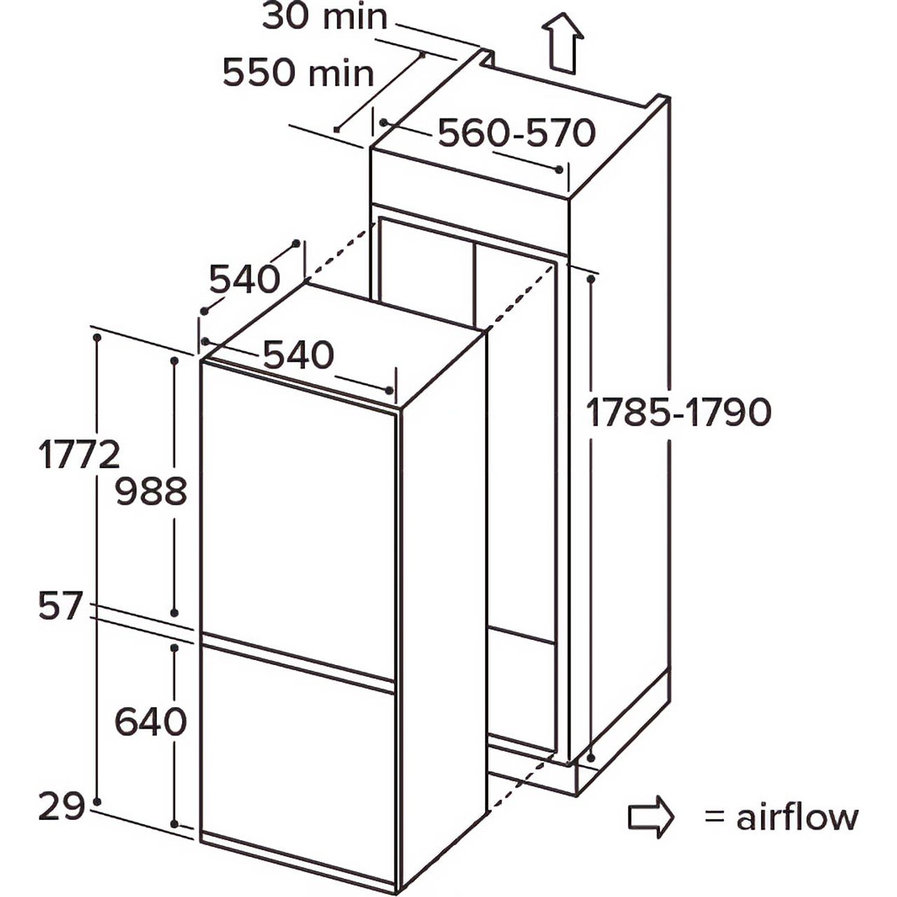 CDA 238L Fridge Freezer | FW673_WH | ao.com
