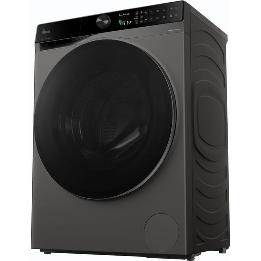 Hoover HBQD 413BL9U-80 WiFi Connected Washing Machine with 1400 rpm - Graphite - left perspective shot