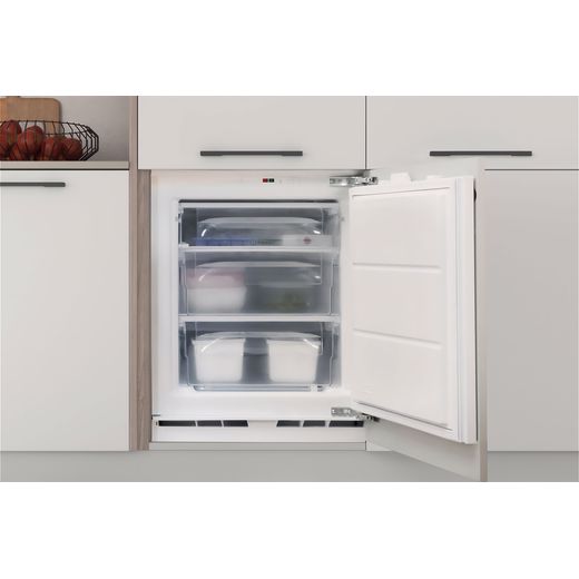 Indesit Integrated Upright Freezer - Freeser in kitchen with door open