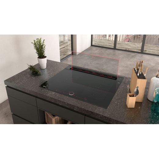 NEFF N90 80 cm Downdraft Cooker Hood - Black - Cooker hood in kitchen shot