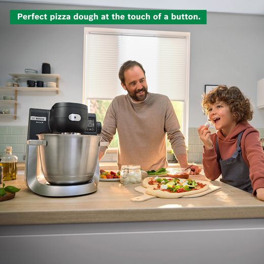 Bosch Series 6 MUMS6ZM00G Stand Mixer with 5.5 Litre Bowl - Black - Annotation -  Pizza dough shot