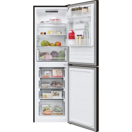 Hoover H-FRIDGE 300 Fridge Freezer - Matte Black - Front door open shot