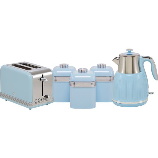 light blue kettle and toaster