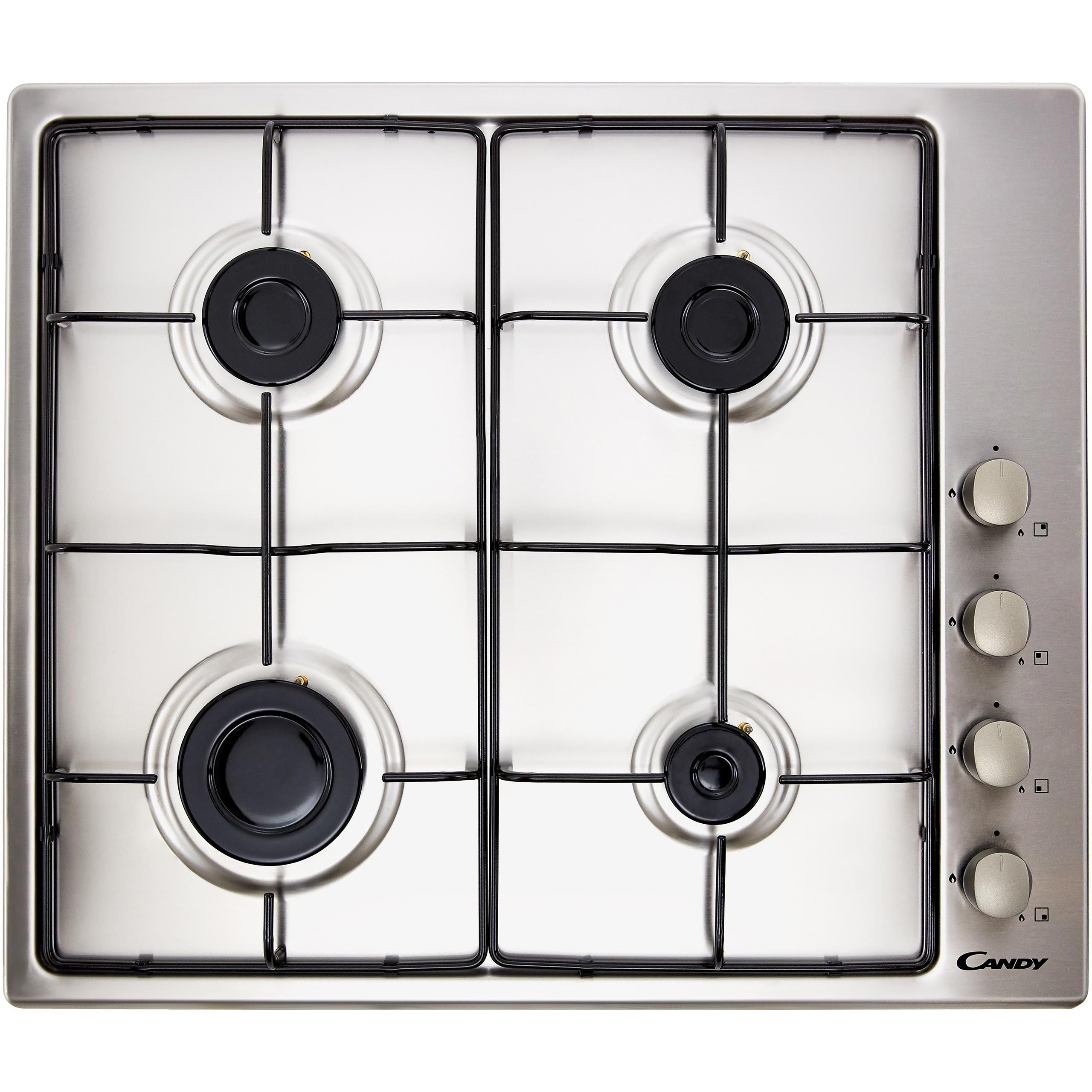 Candy CHW6LX 60cm Gas Hob - Stainless Steel, Stainless Steel