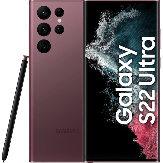 Samsung Galaxy S22 Ultra 256GB Smartphone in Burgundy