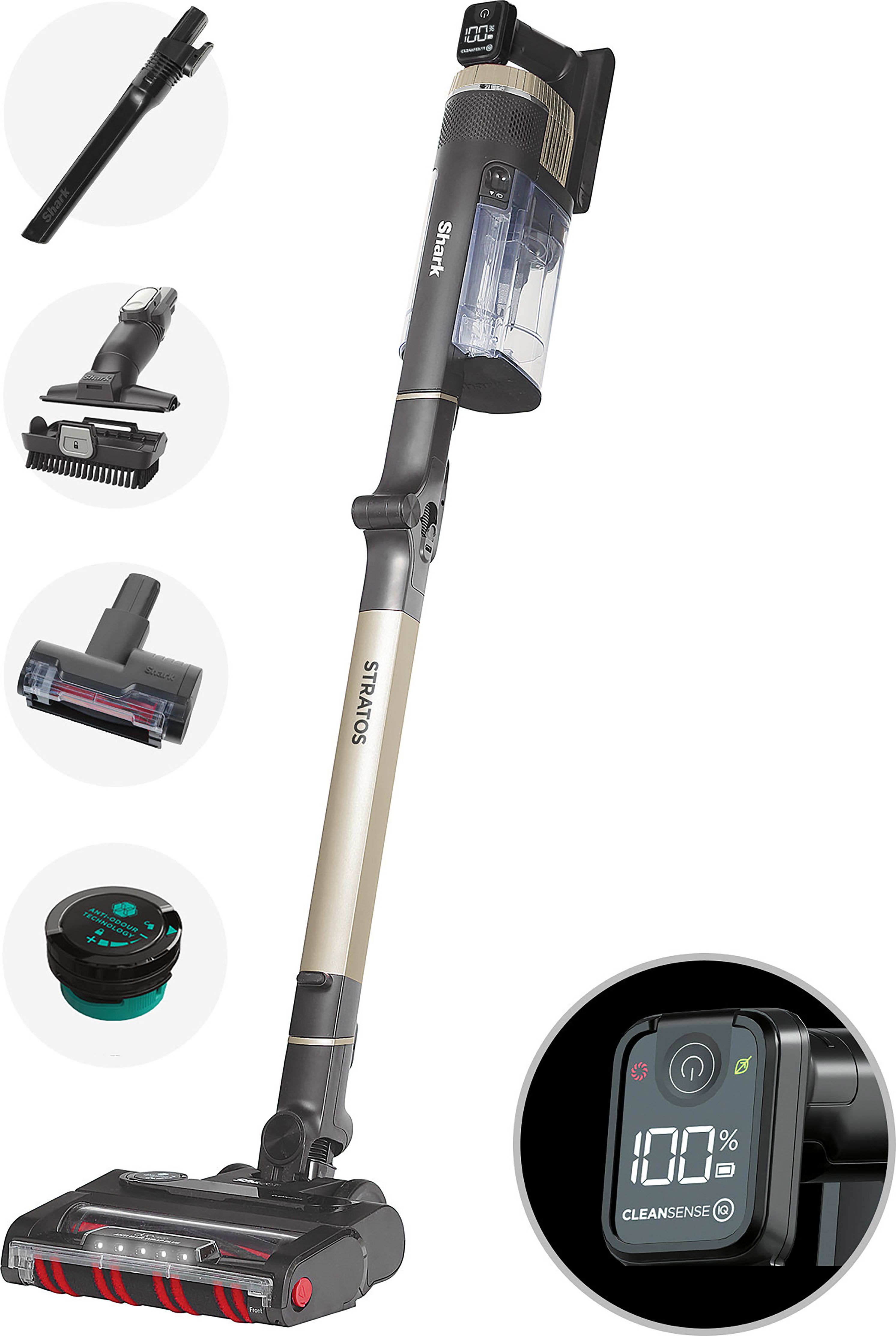 Shark Stratos with Anti-Hair Wrap Plus & Clean Sense IQ IZ400UKT Cordless Vacuum Cleaner with up to 60 Minutes Run Time - Charcoal Grey / Copper, Charcoal Grey / Copper