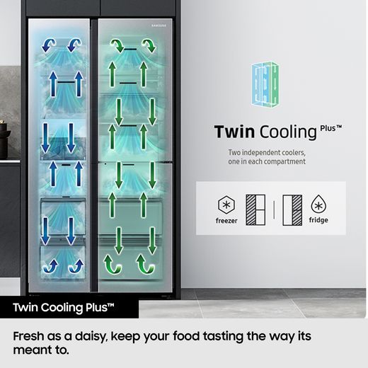 Samsung Series 7 SpaceMax™ American Fridge Freezer - Silver - Annotation - TwinCooling