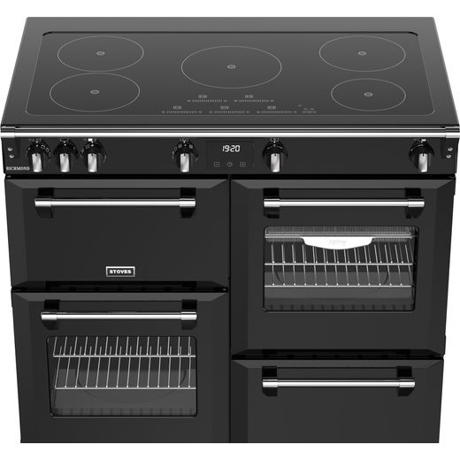 Stoves Richmond 100Ei TCH 100cm Electric Range Cooker with Induction Hob - Black - High hob perspective shot