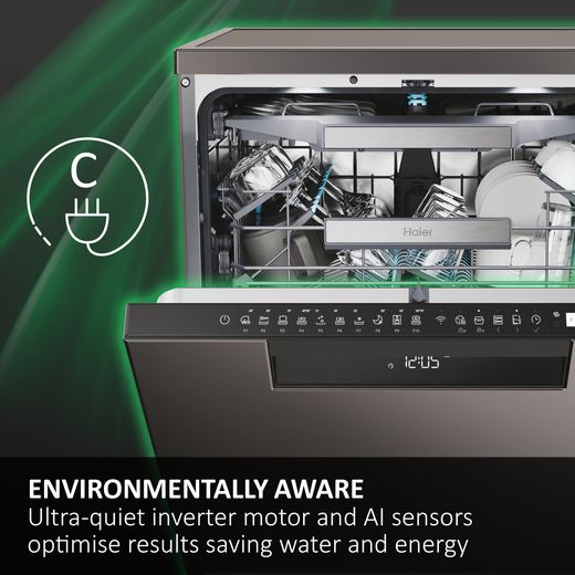 Haier I-Pro Shine Series 5 Standard Dishwasher - Silver - Annotation - energy c class shot