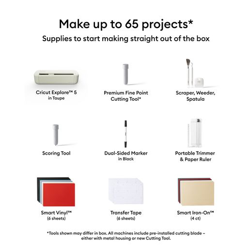 Cricut Explore 5 Smart Cutting Machine - Taupe - Annotation - Make up to 65 projects