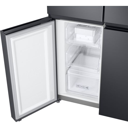 Samsung American Fridge Freezer - Gentle Black Matt - Close up door open shot