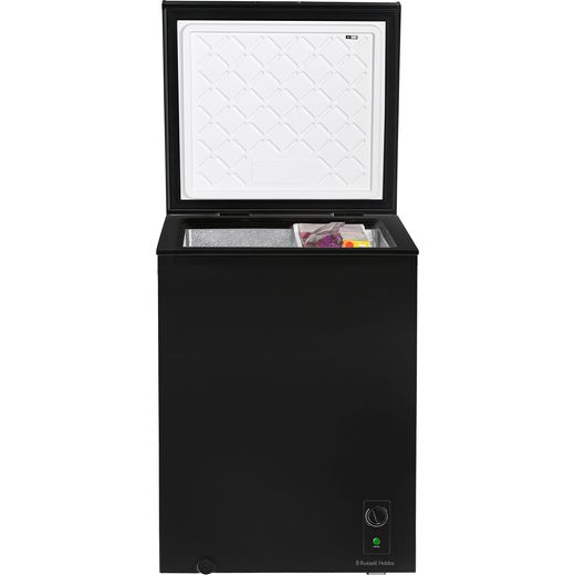 Russell Hobbs Chest Freezer - Black - Lid open