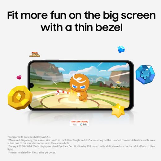 Samsung Galaxy A26 5G Smartphone in Black - Annotation - Display