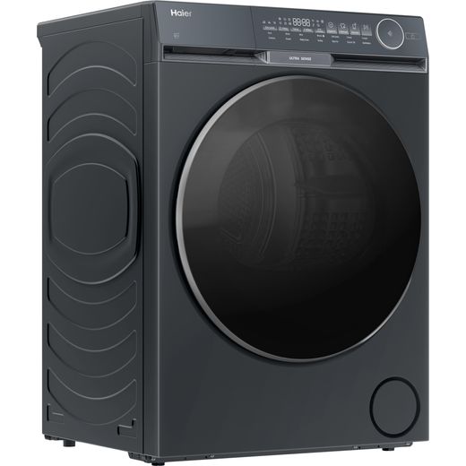 Haier X9 HD100-CQ387GU-UK Wifi Connected Heat Pump Tumble Dryer - Graphite - Right perspective shot