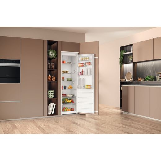 Hotpoint HTSD18A011A1 Integrated Upright Fridge - Sliding Door Fixing Kit - White - Fridge freezer in kitchen shot 