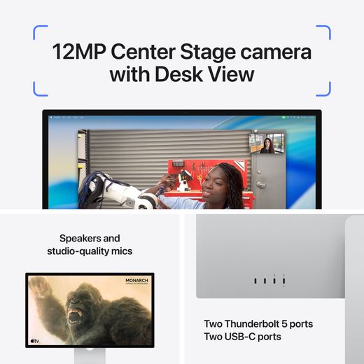 Apple Studio Display - - Silver - Annotation - camera and speakers