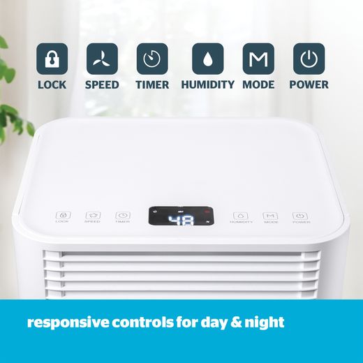 Silent Night AIRMAX 1200 Dehumidifier - White - Annotation - Responsive control shot