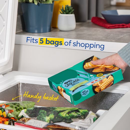 Russell Hobbs Chest Freezer - White - Annotation - 5 bags of shopping shot