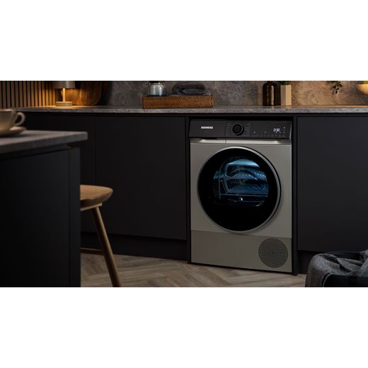 Siemens IQ-500 WQ46H2DXGB 9Kg Heat Pump Tumble Dryer - Silver  - Tumble dryer in kictehn shot