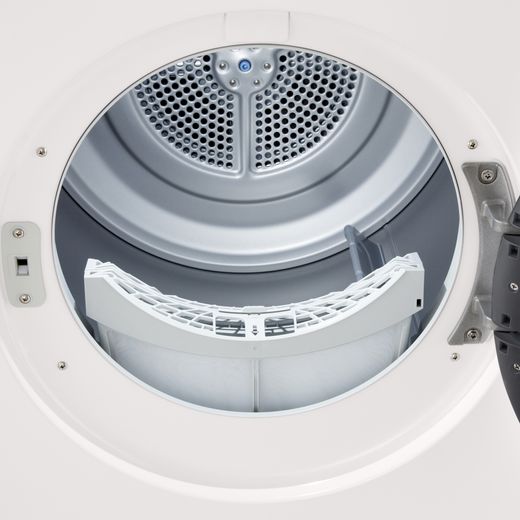 LG X10 Series Direct Drive™ RHX1009NWK Wifi Connected 9Kg Heat Pump Tumble Dryer - White - Close up lint try shot