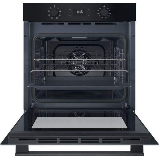 Hotpoint HO 455H B UK Electric Single Oven Black - Front with door open shot 