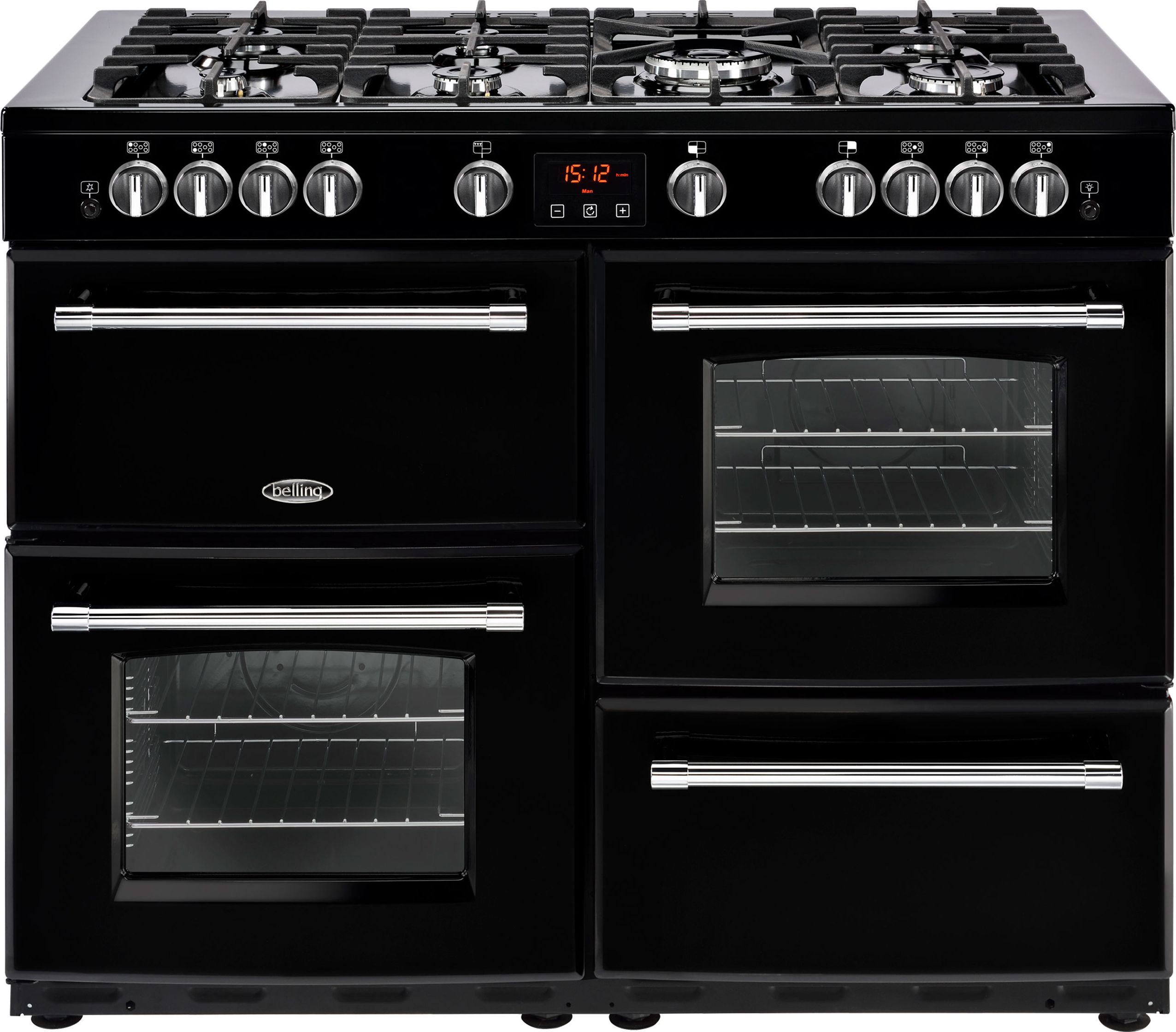 belling farmhouse 110cm dual fuel range cooker