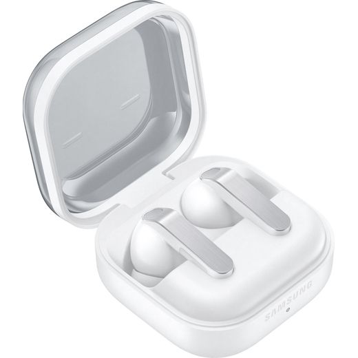 Samsung Galaxy Buds4 Pro Headphones - White - Right perspective with lid open shot