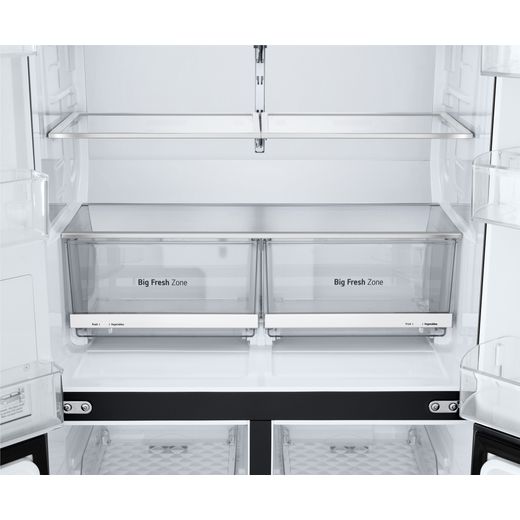 LG NatureFRESH™ American Fridge Freezer - Essence Black Steel - inside shot
