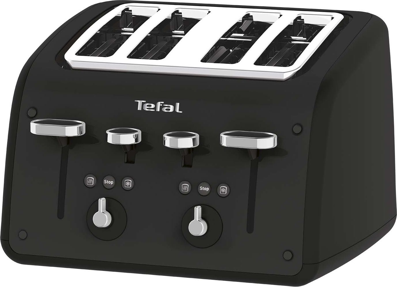 Tefal Retra TF700N40 4 Slice Toaster - Black, Black