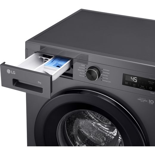 LG X10 Series Direct Drive™ F4X1009NMK 9kg Washing Machine with 1400 rpm - Slate Grey - Detergent tray shot