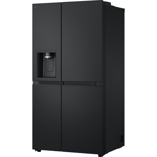 LG NatureFRESH™ American Fridge Freezer - Matte Black - Left perspective shot