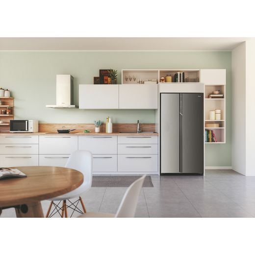 Candy American Fridge Freezer - Stainless Steel - Fridge freezer in kitchen shot