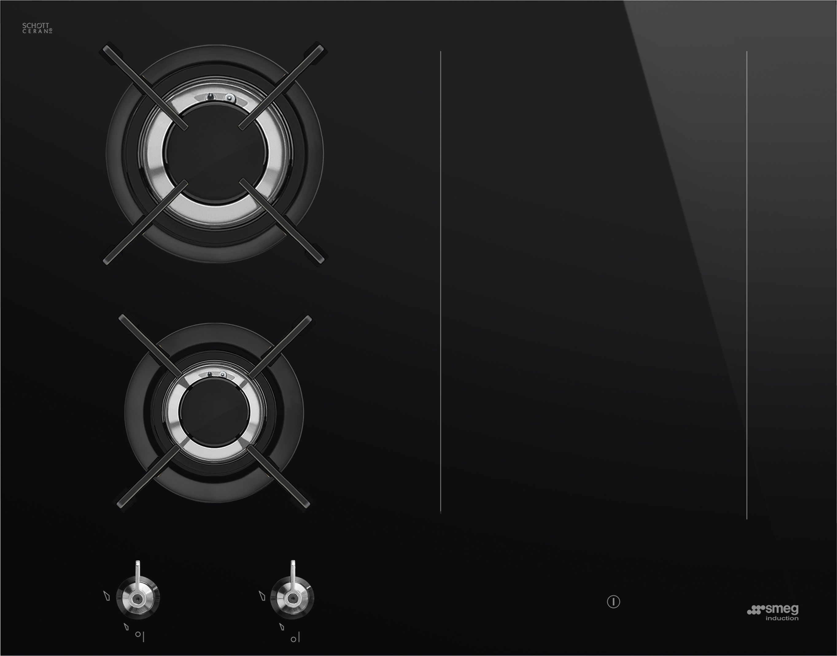 Image of Smeg Classic PM3643D 65cm Mixed Fuel Induction Hob - Black, Black