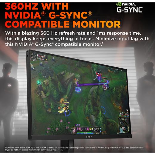 HyperX OMEN 24.5" Full HD 360Hz Gaming Monitor - annotation - 360Hz refresh rate