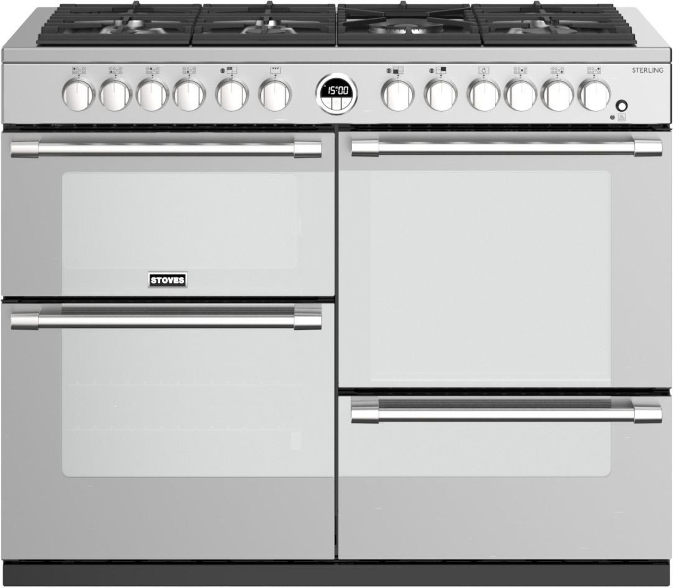 Stoves Sterling ST STER S1100DF MK22 SS 100cm Dual Fuel Range Cooker - Stainless Steel - A Rated, Stainless Steel