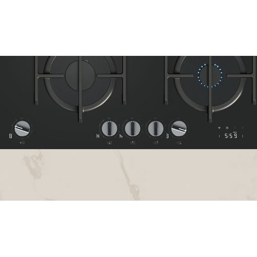 NEFF N90 T29RHS4S0 92cm Gas Hob - Black - Close up control panel shot