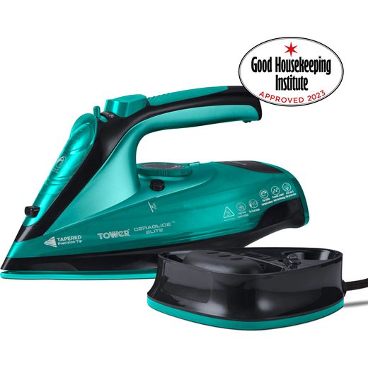 Tower T22008TL 2400 Watt Iron -Teal - Annotation - Good housekeeping shot