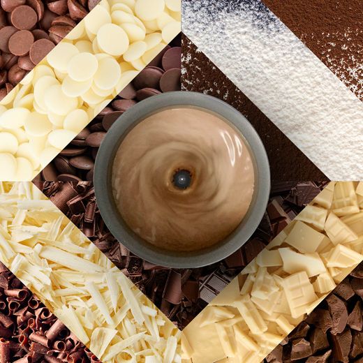 Dualit 84142 Milk Frother - Copper - Top view of hot chocolate in mug shot