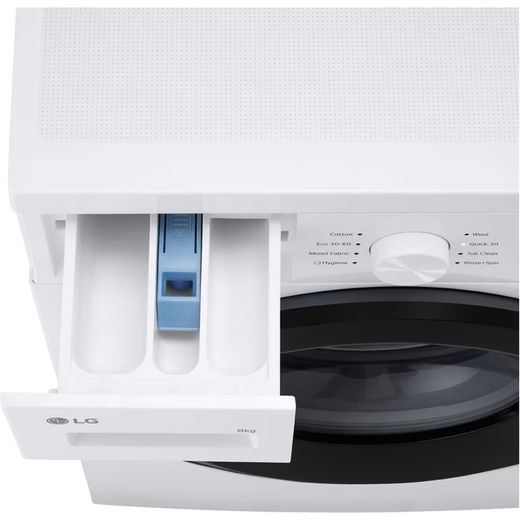 LG A10 Series Steam™ F4A10S8NWK 8kg Washing Machine with 1400 rpm - White - Detergent drawer