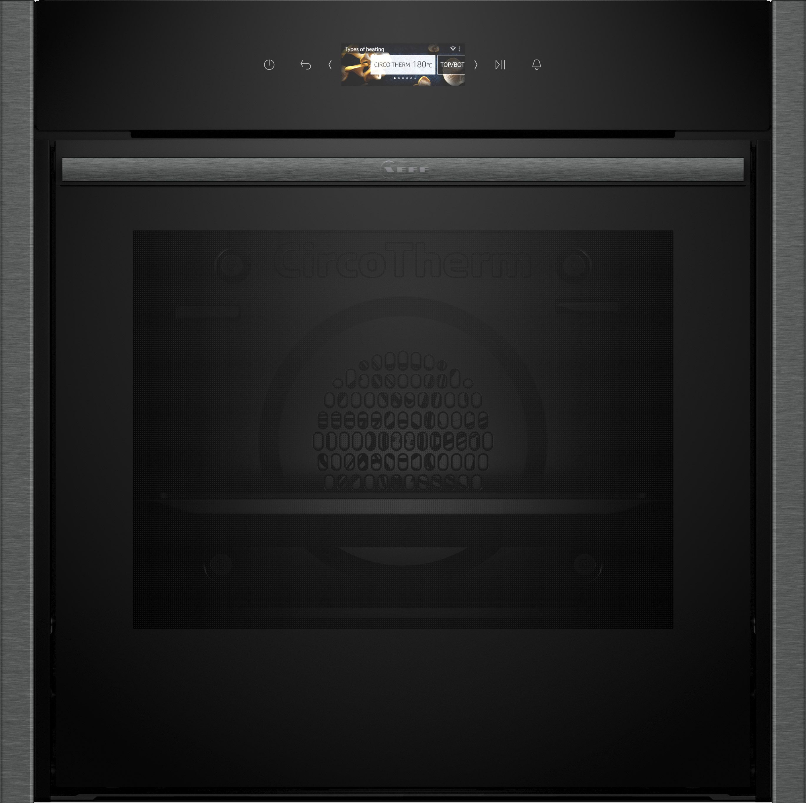 NEFF N70 Slide&Hide B54CR71G0B Built In Electric Single Oven and Pyrolytic Cleaning - Graphite - A+ Rated, Silver