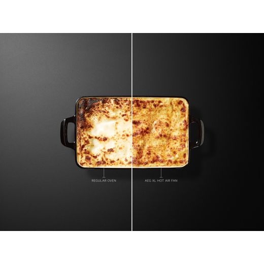 AEG Built In Electric Single Oven - Black - Annotation - Hot air fan shot
