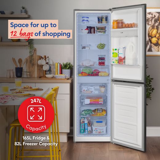 Russell Hobbs RH181TNF552E2SSWD 181cm 50/50 Frost Free Fridge Freezer - Stainless Steel - Annotation - capacity shot