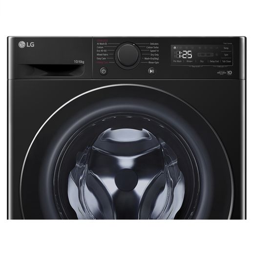 LG Series 4 AI Direct Drive FWY606NCLN1 10Kg / Washer Dryer with 1400 rpm - Onyx Black - Control panel