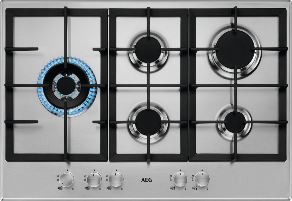 AEG 74.5cm Gas Hob - 5 Burners - Stainless Steel