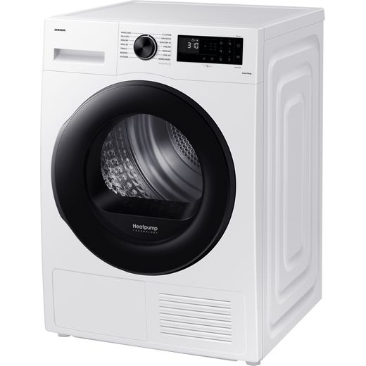 Samsung DV80CGC0B0AEEU Heat Pump Tumble Dryer - White - Left perspective shot