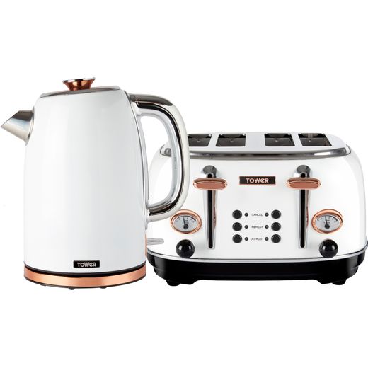 Tower AOBUNDLE003 Kettle And Toaster Set - White / Rose Gold