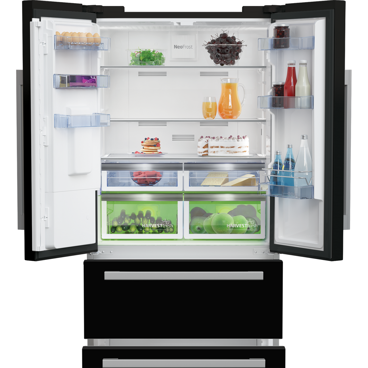 Beko GRNE360520DB HarvestFresh 84cm Frost Free American Fridge Freezer