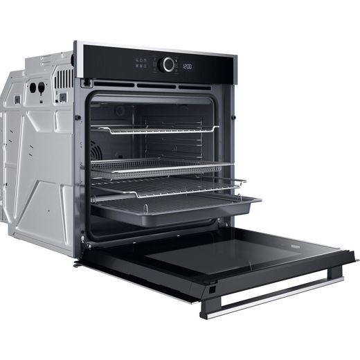 Hotpoint HOIM4S8PM0XUK Built In Electric Single Oven - Stainless Steel - right perpsective with door open shot