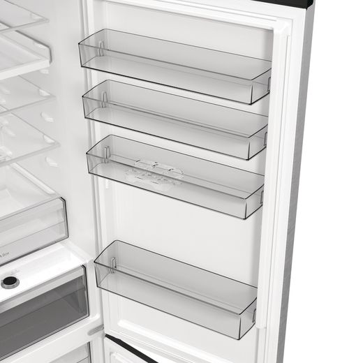 Hisense RB5P410SACCUK 203cm High No Frost Fridge Freezer - Stainless Steel - Door shelves shot