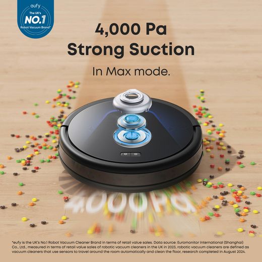 Eufy G50 Hybrid Robotic Vacuum Cleaner - Black - Annotation - suction shot